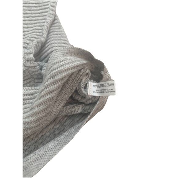 Lisa Todd Shaker Sweater Charcoal Silver Grey‎ Color Block XS Cotton Cashmere - Picture 4 of 6